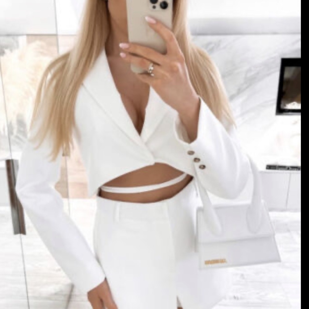 ZARA New white Cropped blazer